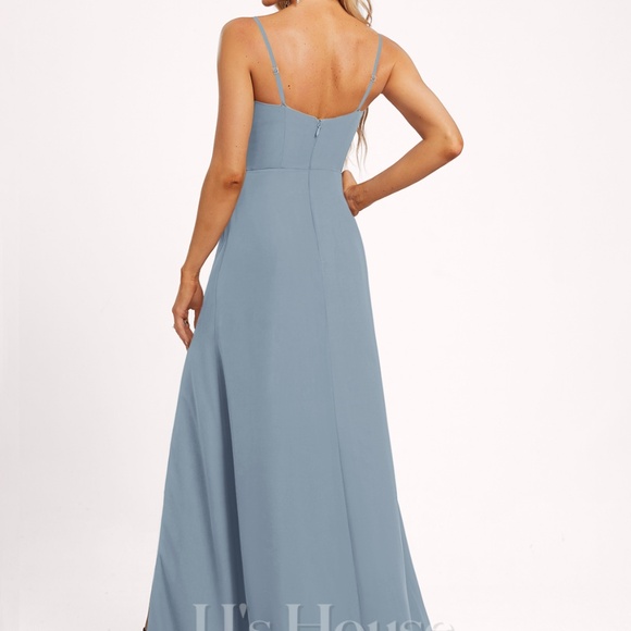 Dusty Blue Bridesmaids Dress - Picture 6 of 10